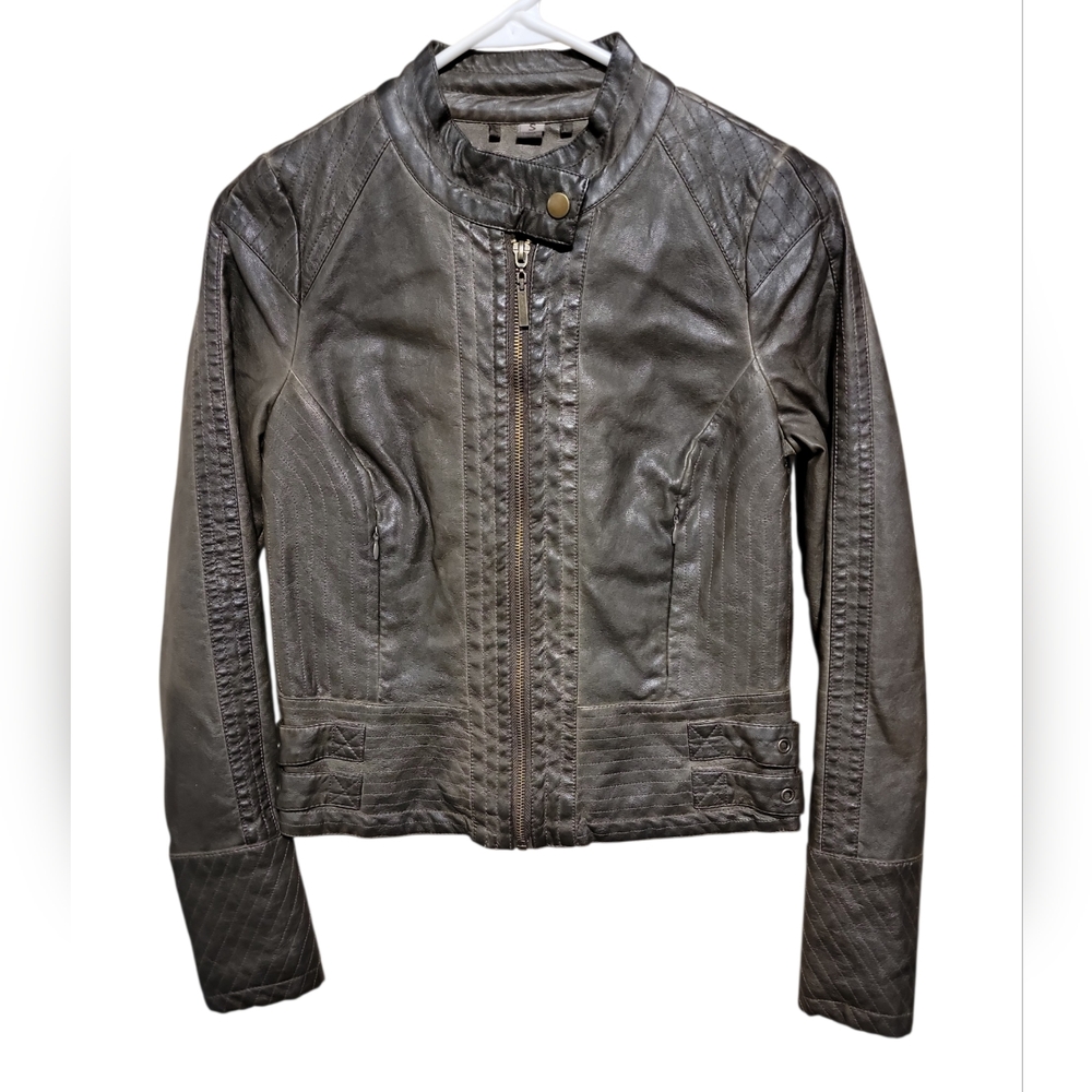 Women's Brown Leather Jacket Size Small